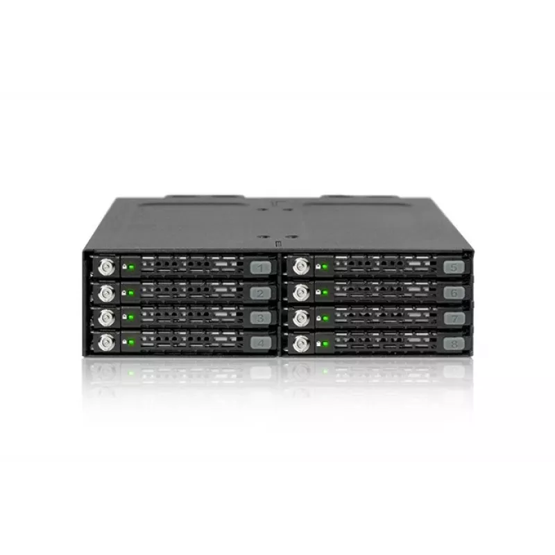 ICY DOCK - ToughArmor - MB998SK-B - 8x2.5 SATA HDD Hot Swap Mobile Rack - HDD-Träger - 40mm Lüfter - Aluminium - LED - SATA 6Gbit/s - bis 7mm Bauhöhe 
