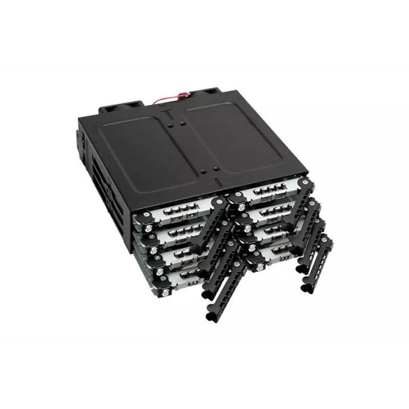ICY DOCK - ToughArmor - MB998SK-B - 8x2.5 SATA HDD Hot Swap Mobile Rack - HDD-Träger - 40mm Lüfter - Aluminium - LED - SATA 6Gbit/s - bis 7mm Bauhöhe 