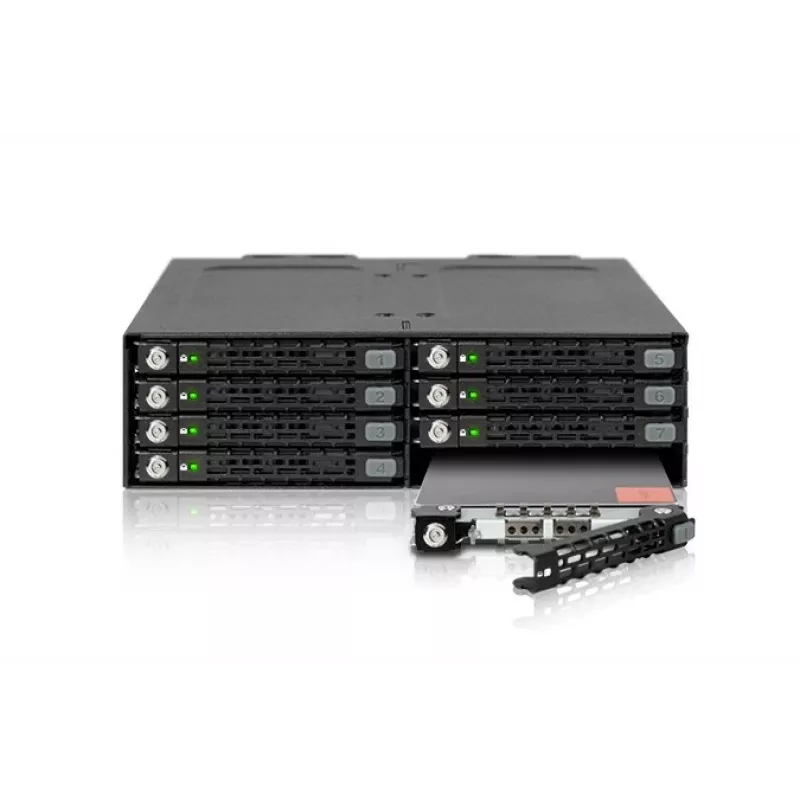 ICY DOCK - ToughArmor - MB998SK-B - 8x2.5 SATA HDD Hot Swap Mobile Rack - HDD-Träger - 40mm Lüfter - Aluminium - LED - SATA 6Gbit/s - bis 7mm Bauhöhe 
