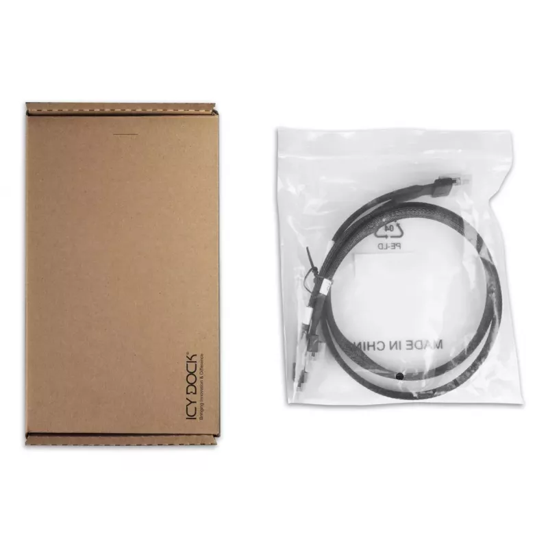 ICY DOCK - SlimSAS 8i SFF-8654 to 2x SlimSAS 4i SFF-8654 Cable - 0,5M