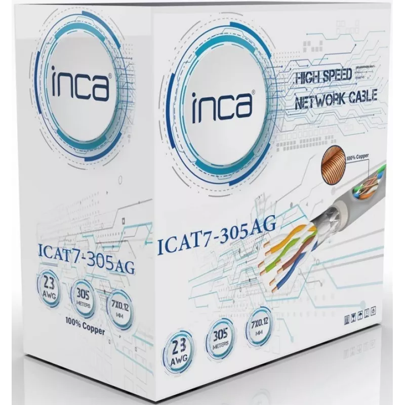 INCA Ethernetkabel ICAT7-305AG S/FTP1 23 AWG CAT7-Cable - Cable - Network