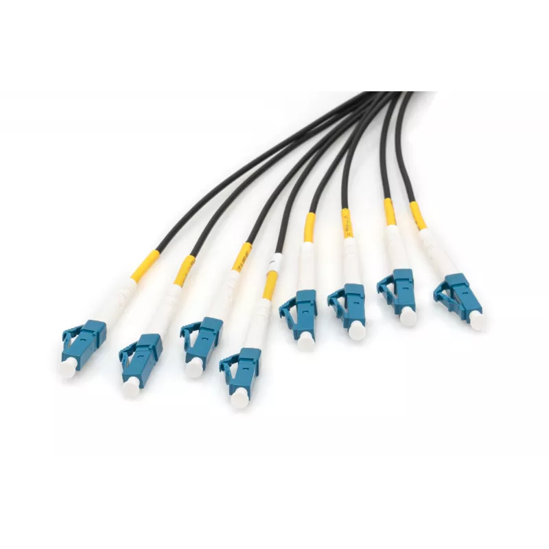 DIGITUS Vorkonfektionierte Fibre Optic Universal Breakout Cable, Singlemode OS2, 8 Fibres, LC/UPC - LC/UPC