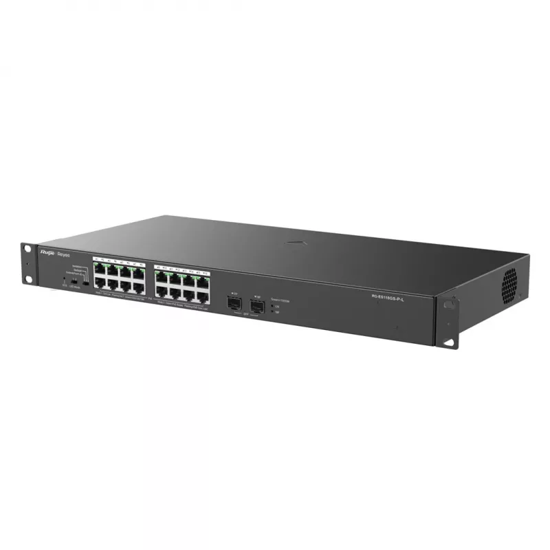 Reyee 16-Port 1000Mbps+ 2 Gigabit SFP Ports 16 of the ports support PoE/PoE+ power - Switch - 1 Gbps