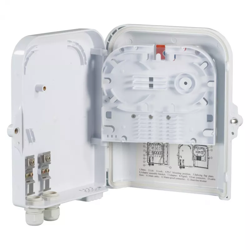 FTTH IP65 Connection Box for 16 Fibres, 8 Couplers and Fibre Slack Storage Manufacturer: EFB-Elektronik (FTTH-BOX-OUT-2)