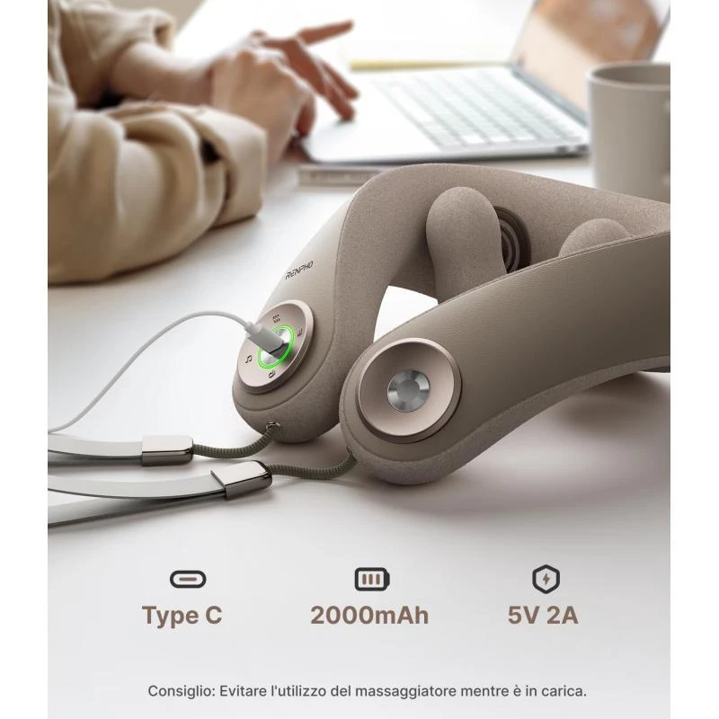 RENPHO R-L001 grey wearable electric neck massager