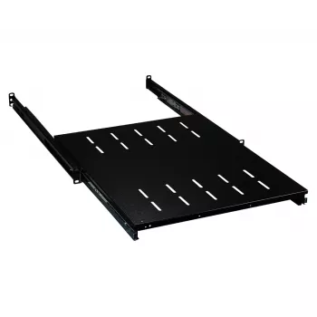 19 inch 1U sliding shelf EFB Elektronik 350–450 mm depth, 30 kg load, for 600 mm cabinet depth, adjustable front/rear mounting, steel RAL7035/RAL9005
