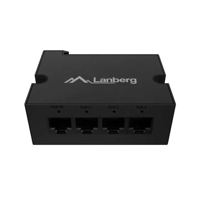 Switch Lanberg DIN-FE4-AT-30W 1XIN 3X Out 100MB POE Extender Fast Ethernet Din Rail AT 30W