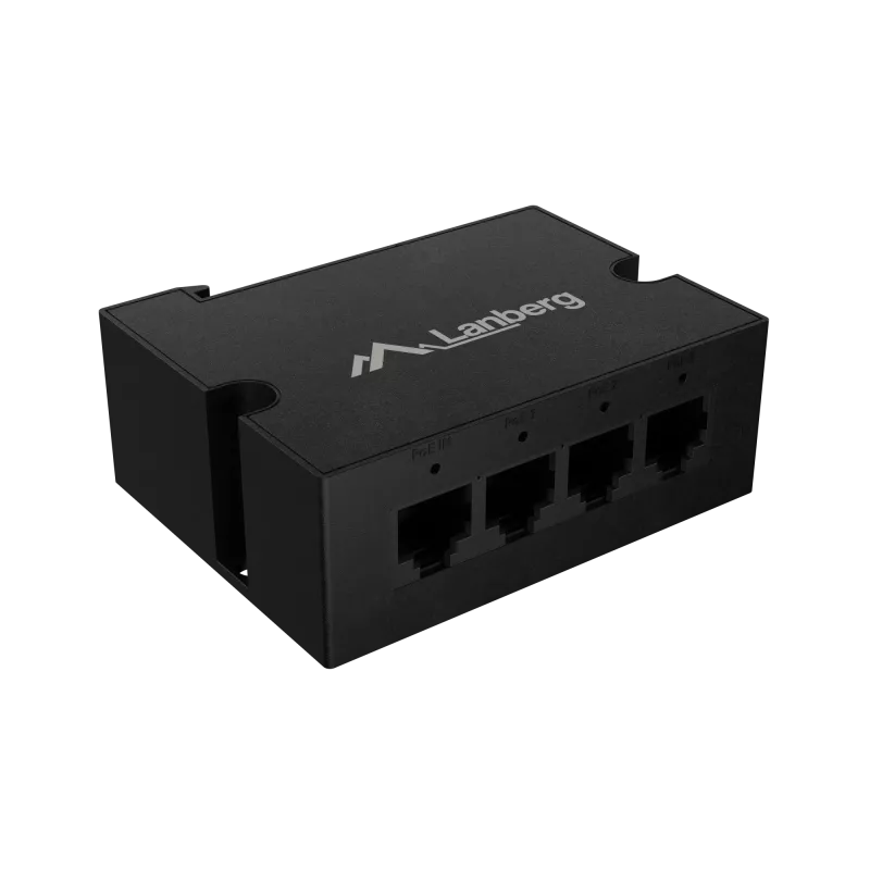 Switch Lanberg DIN-GE4-BT-90W 1XIN 3XOUT 1GB POE Extender Gigabit Ethernet Din Rail BT 90W