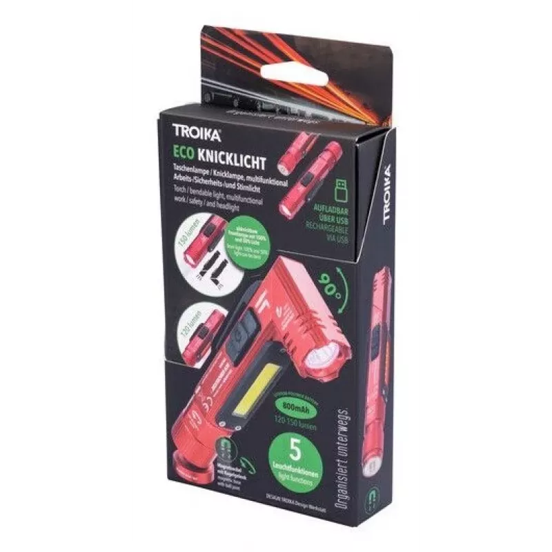 TROIKA Flashlight ECO KNICKLICHT Red (TOR55/RD)
