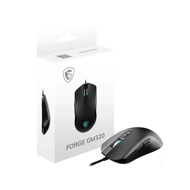 MSI Forge GM320 Gaming Mouse Black USB - Mouse - Optisch