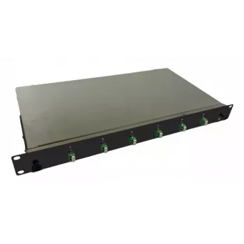helos Fiber Optic 19 Splice Box 6 x LC/APC Duplex OS2, splice finished, black