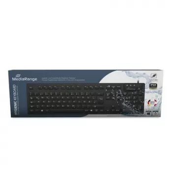 MediaRange kabelgeb. Hygiene-Keyboard,QWERTZ, IP68,1.5m, black