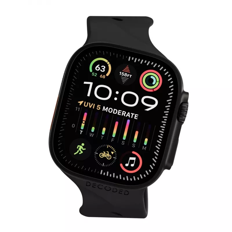 Decoded Silicone Ares Splice Band - Silicone Band for Apple Watch 40/42 mm (black)