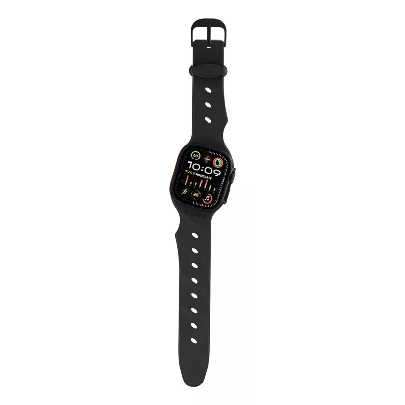 Decoded Silicone Ares Splice Band - Silicone Band for Apple Watch 44/46/49 mm (black)