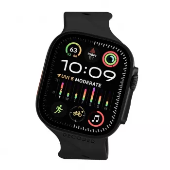 Decoded Silicone Ares Splice Band - Silicone Band for Apple Watch 44/46/49 mm (black)