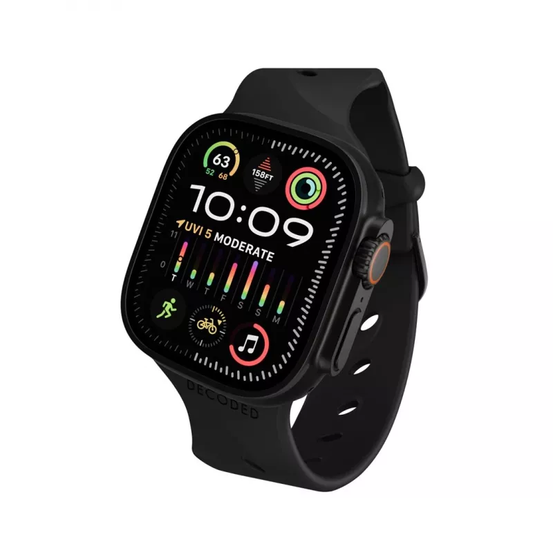 Decoded Silicone Ares Splice Band - Silicone Band for Apple Watch 44/46/49 mm (black)