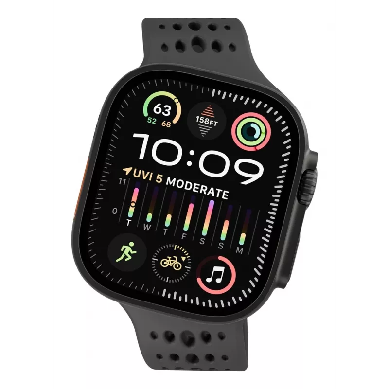 Decoded Silicone Ares O Band - Silicone Band for Apple Watch 44/46/49 mm (black)