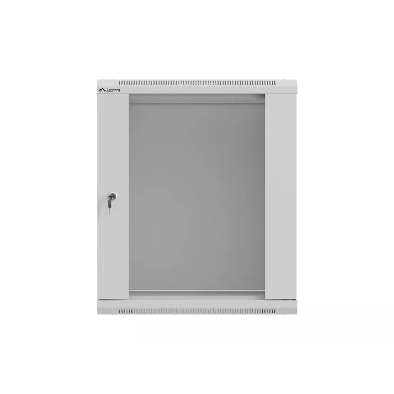 Rack cabinet wall-mounted 19 inches 12U 540x350 grey glass door (flat pack)