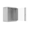 Rack cabinet wall-mounted 19 inches 12U 540x350 grey glass door (flat pack)