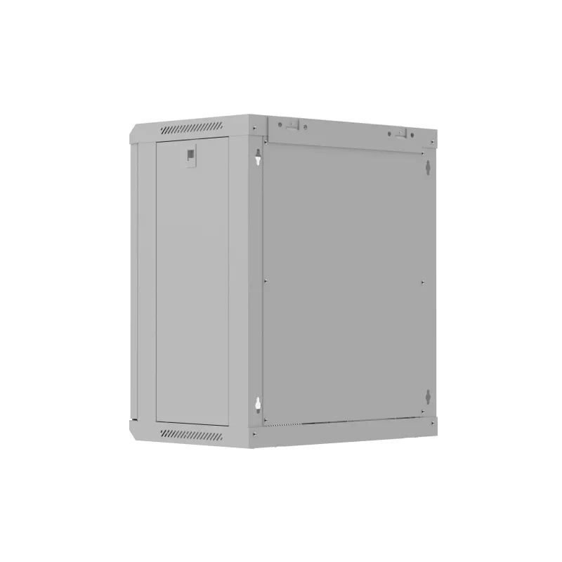 Rack cabinet wall-mounted 19 inches 12U 540x350 grey glass door (flat pack)