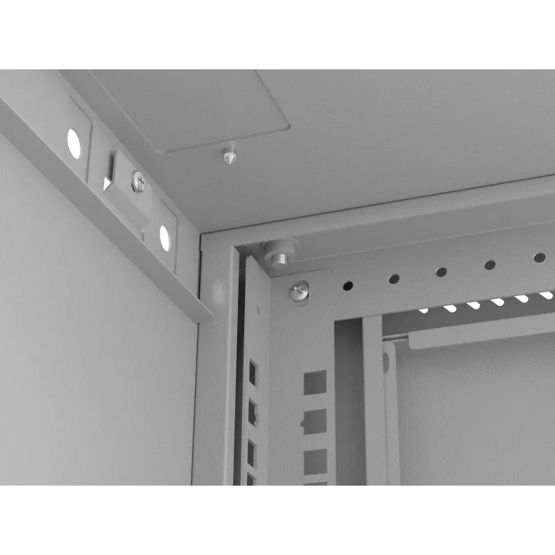 Rack cabinet wall-mounted 19 inches 12U 540x350 grey glass door (flat pack)