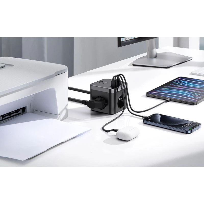 Baseus PowerCombo Universal power strip Indoor Black
