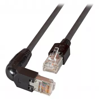 EFB RJ45 Patch Cable Cat.5e S/UTP PVC TM11 1x90 black 0,25m