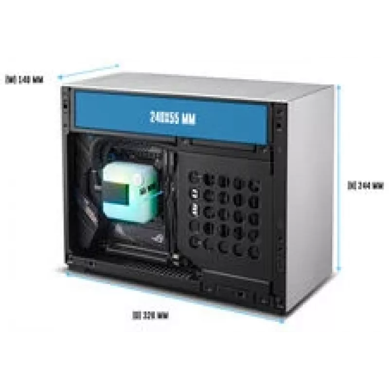 Lian Li x DAN Cases A4-H2O PC-Enclosure, Mini-Enclosure, Mini-ITX, PCIe 5.0 Riser - Silver