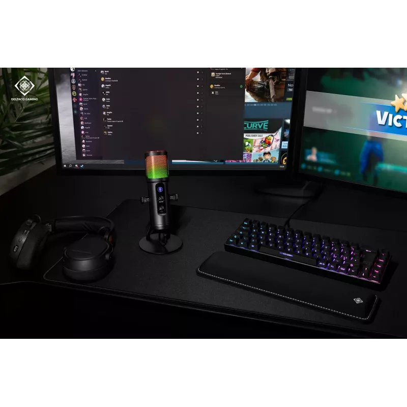 Deltaco Gaming RGB Streaming Microphone black