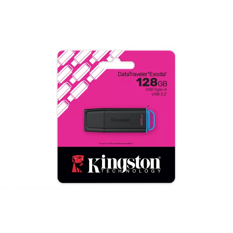 Kingston Technology DataTraveler 128GB Portable USB 3.2 Gen 1 Exodia Black/Blue