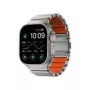 NOMAD Stratos Band - titanium bracelet for Apple Watch 49mm with FKM (natural titanium, ultra orange FKM)