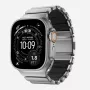 NOMAD Stratos Band - titanium bracelet for Apple Watch 49mm with FKM (natural titanium, black FKM)