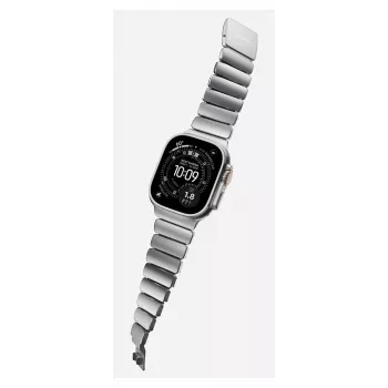 NOMAD Stratos Band - titanium bracelet for Apple Watch 49mm with FKM (natural titanium, black FKM)