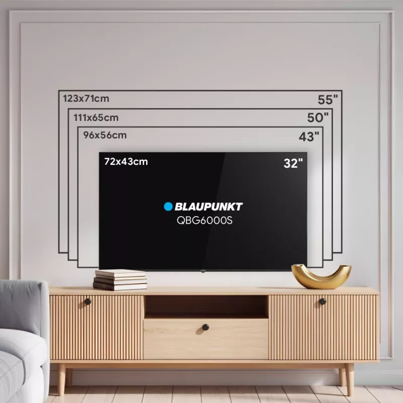 Blaupunkt QLED TV | 32QBG6000S | 32 | Smart TV | Google TV | Black