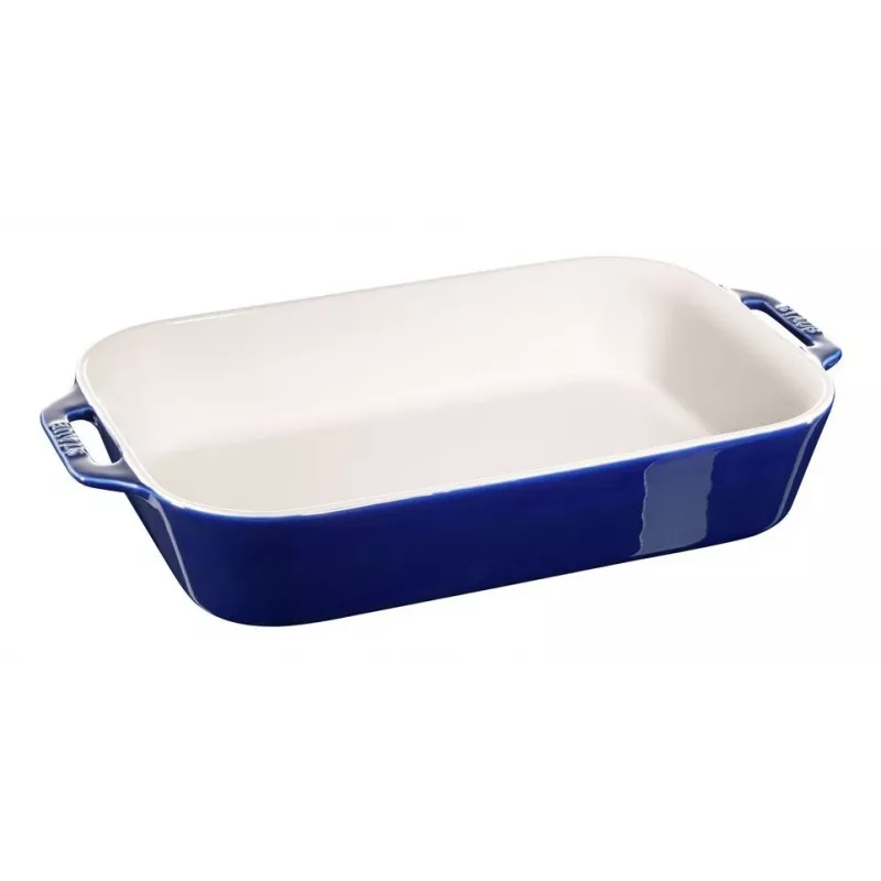 Staub Rectangular Dish Ceramic, dark blue, 34x24x7.6