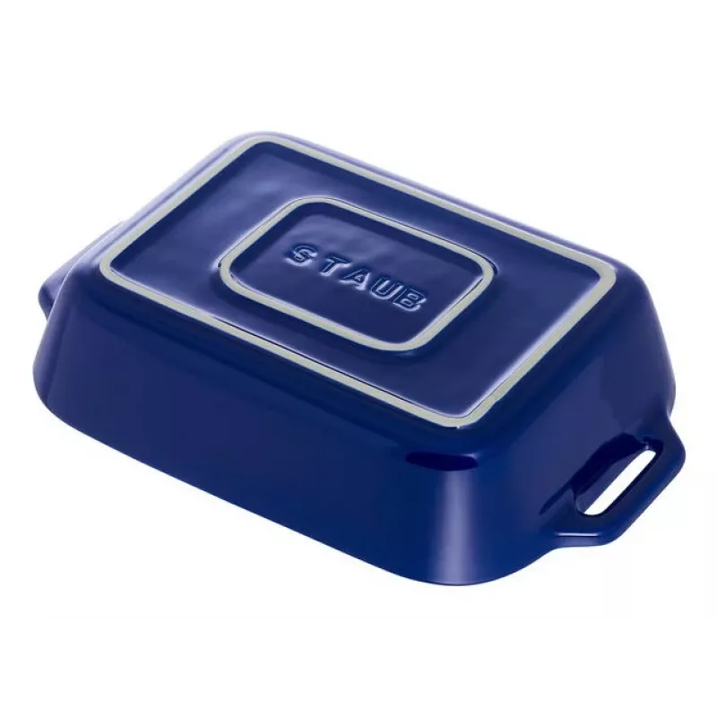 Staub Rectangular Dish Ceramic, dark blue, 34x24x7.6