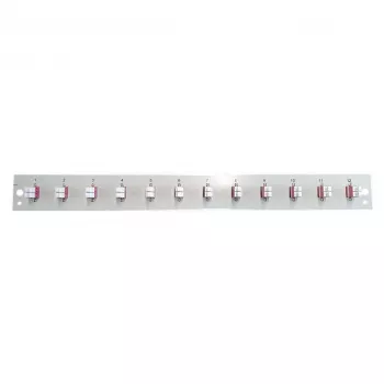 Fiber optic front panel EFB Elektronik SB-FP-S-12SC-S-OM4 — 12× LC Duplex couplers, OM4, black