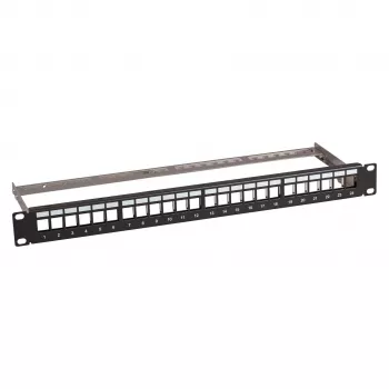 Patch panel 1U 19 inch EFB Elektronik Verteilerfeld 48.3cm, 24-port with 24x RJ45 Keystone Slimline Cat.6A