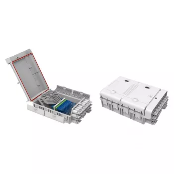 FTTH IP65 outdoor fiber optic junction box Manufacturer FTTH-BOX-OUT-5 for 48 fibers, 24 adapters, splice tray included