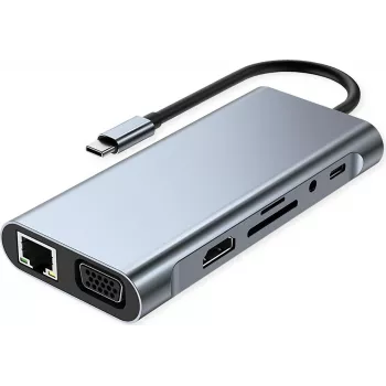VALUE USB C docking station 11-in-1, 4K30 1x(HDMI/VGA/GbE), USB(3xA,1xC,1xC PD) (12.99.1143)