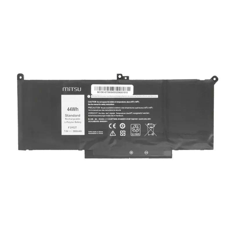 Battery for Dell Latitude 7390, 7490 5800 mAh (44 Wh) 7.6 - 7.4