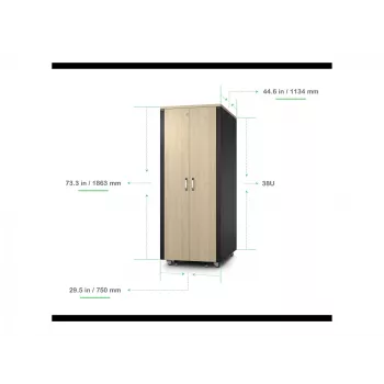 APC NetShelter - Cabinet (horizontal) - sound-insulated - AC 230 V - maple - 38U - 48.3 cm (19 inch)