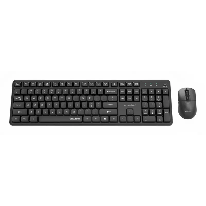 Gembird KBS-WMS-01 wireless keyboard and mouse combo, English, black