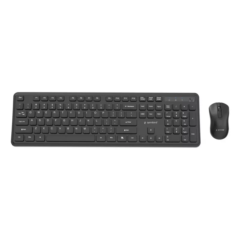 Gembird KBS-WPS-01 wireless keyboard and mouse combo, English, black