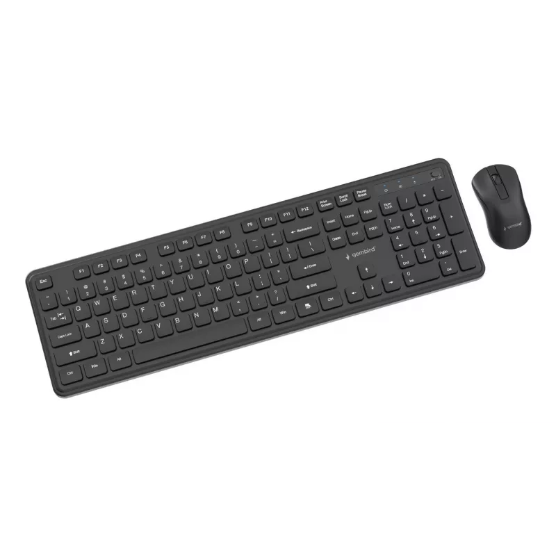 Gembird KBS-WPS-01 wireless keyboard and mouse combo, English, black