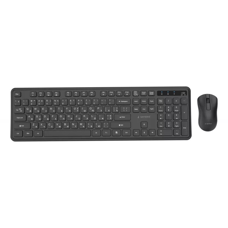 Gembird KBS-WPS-01-CYRL wireless keyboard and mouse combo, Cyrillic, black