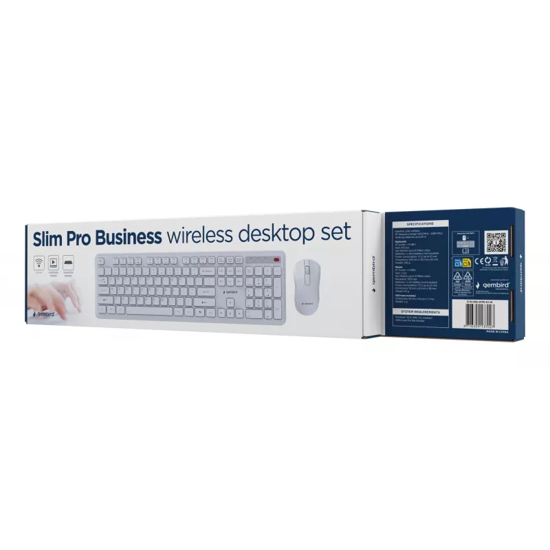 Keyboard +MOUSE Wrl ENG/WH KBS-WPS-01-W Gembird