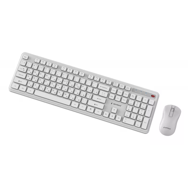 Gembird KBS-WPS-01-W-CYRL wireless keyboard and mouse combo, Cyrillic, white