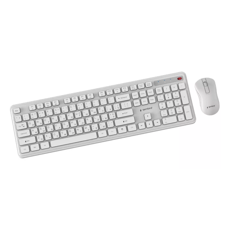 Gembird KBS-WPS-01-W-CYRL wireless keyboard and mouse combo, Cyrillic, white