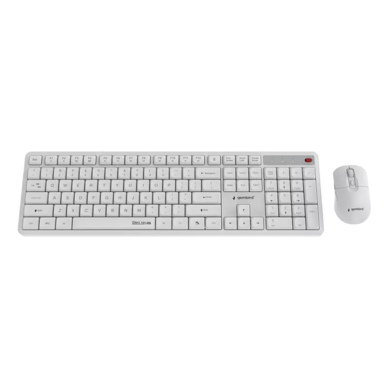 Keyboard +MOUSE Wrl ENG/WHITE KBS-WMS-01-W Gembird
